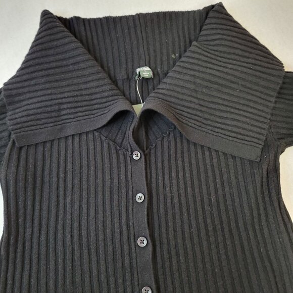 Wild Fable Black Button Down Sweater Shawl Collar Size S - Picture 2 of 14